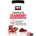Force FACTOR Cranberry Soft Chews, supliment de afine cu D Mannose și extract de afine pentru a sprijini Bladder și tractul urinar Sănătate pentru femei, Vegan, aroma dulce de afine, 60 Chews moale