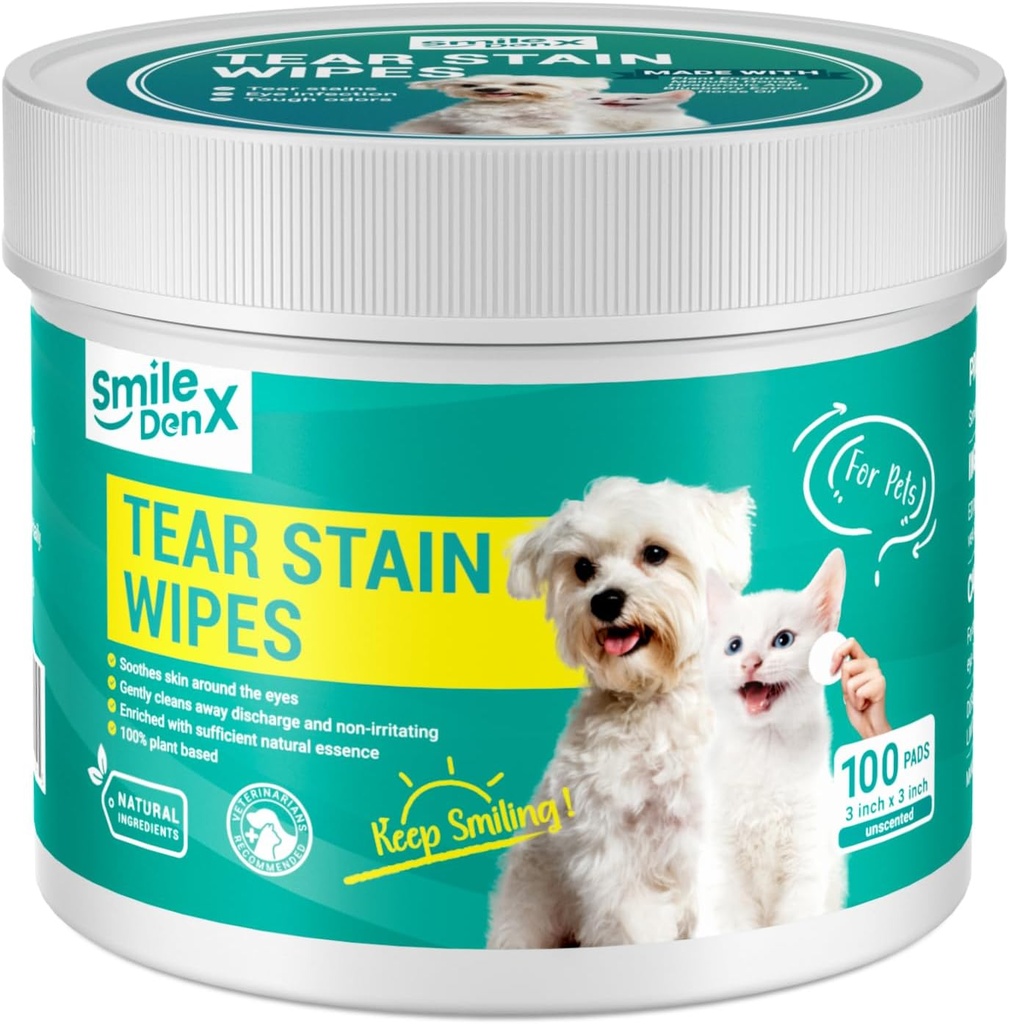 Dog Eye Wipes, Gentle Eye Wipes for Dogs & Cats, Pet Eye Cleaner Wash elimină descărcarea de gestiune, Crust, Debris, și Gunk (100, Unscente)