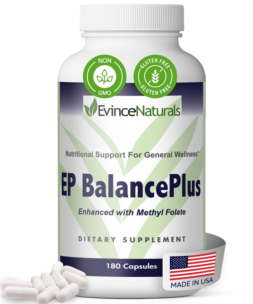 EP BalancePlus Multivitamine pentru adulti - Multivitamine pentru barbati si femei cu vitamine si minerale - Folat de metil si aminoacizi pentru suport nutritional - Suplimentul General de Wellness, 180 Capsule