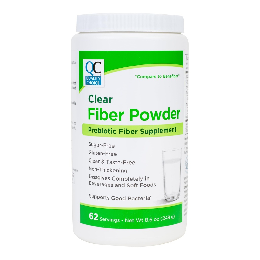 Alegerea de calitate clar Prebiotic Fiber supliment pulbere pentru sanatate digestiva - Formula fara gust, non-degustare - 62 Serviri, 8.6 Ounces (248g), Ideal pentru adulti si copii 6 & Up Daily Fiber pulbere