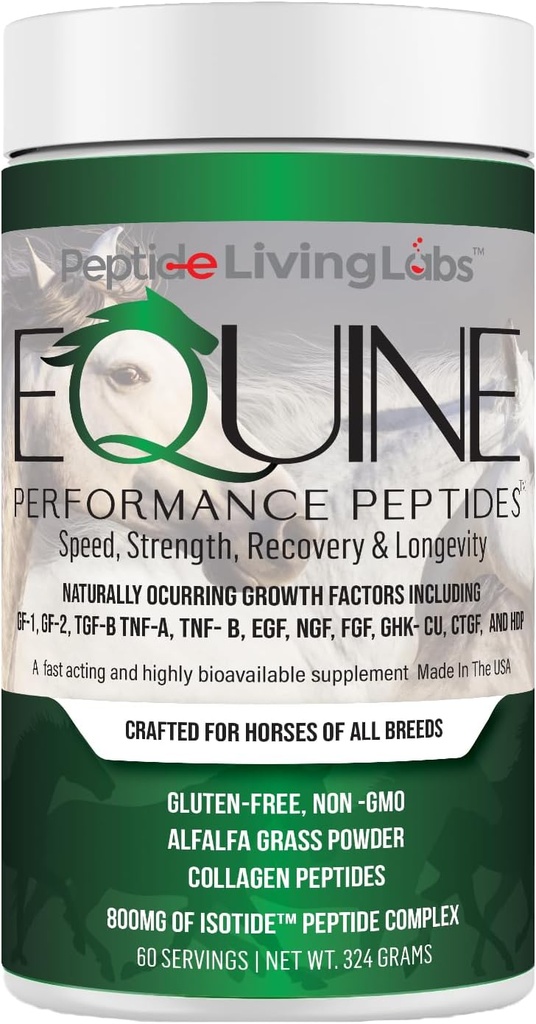 Equine Performance Peptide cal Peptide, Organic Horse Supplement, Hoof comun & Muscle Support, Greutate castiga pentru cai, 60 Serviri