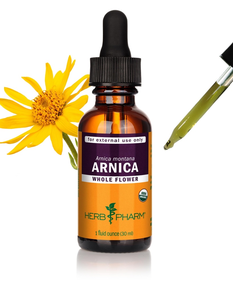 Herb Pharm Certified Organic Arnica Liquid extract for Minor Pain Support, 1 Fl Oz