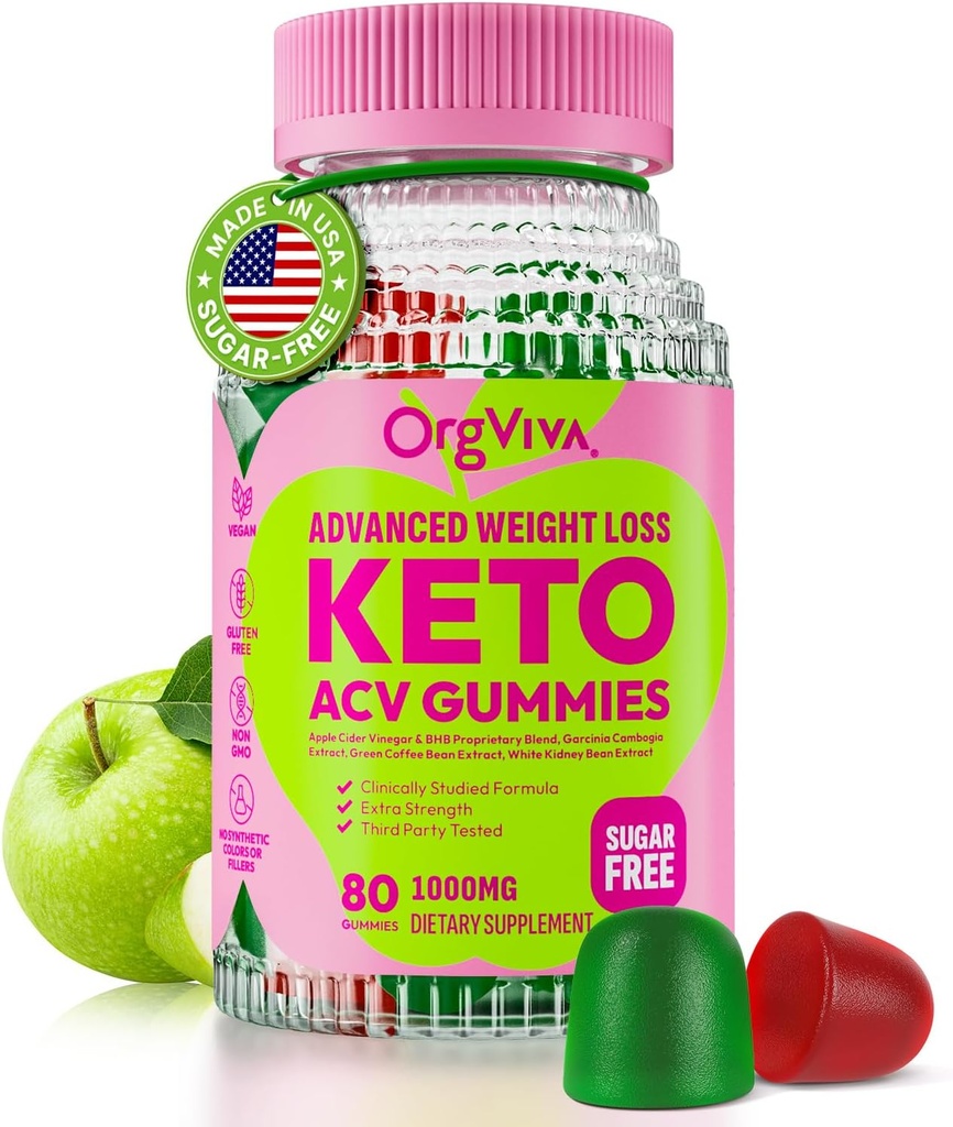 Keto Acv Gummies for Advanced Weight Loss: Apple Cidru Oţet Gumies with Vitamins to Support Digestion, Metabolism, & Immune Health - Sugar Free 80 ct