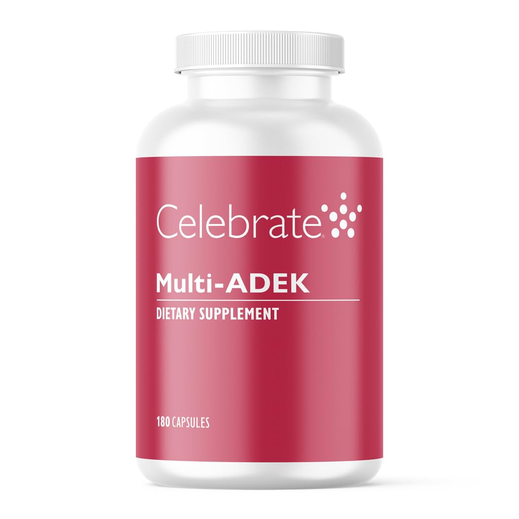 Sărbătoriţi vitaminele Multi ADEK, gratuit cu fier, Zilnic Bariatric Multivitamine, Nivel ridicat de vitamine A, D, E, K & B12 pentru pacienţii cu intervenţie chirurgicală cu comutator duodenal (180 capsule)