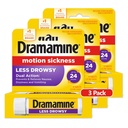 Dramamina toată ziua mai puțin drowsy, Motion Sickness Relief, 8 Conte, 3 Pack