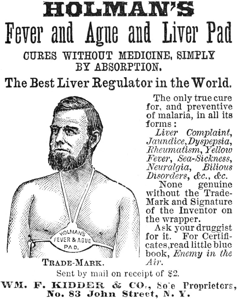 Ficat Pad Reclamă Namerican Brevet Medicina Reclamă 1876 Pentru febra HolmanS și Ague ficat Pad Poster Print de (18 x 24)