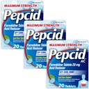 Pepcid AC Concentraţie maximă Arsuri la stomac Comprimate de relief, Preveniţi & Relieves Arsuri la stomac şi Reflux de acid Datorită indigestiei acide, 20 mg famotidină, ICY Cool mentă, Ambalaj multiplu, 3 x 20 ct