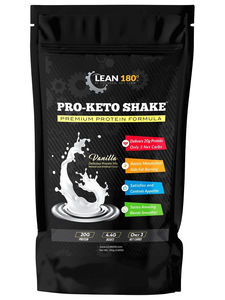 Pro Keto Shake - Cel mai bun degustare scăzut carbohidrat zahăr curat se agită proteine pentru Keto și toate dietele pierdere în greutate (Vanilla)