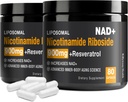 Suplimentul NAD - NAD+ cu Nicotinamidă Ribozidă (NR) şi Resveratrol Quercetin 900 mg Pur organic NAD Plus pentru repararea celulară Funcţia creierului în vârstă sănătos (2 ambalaj)