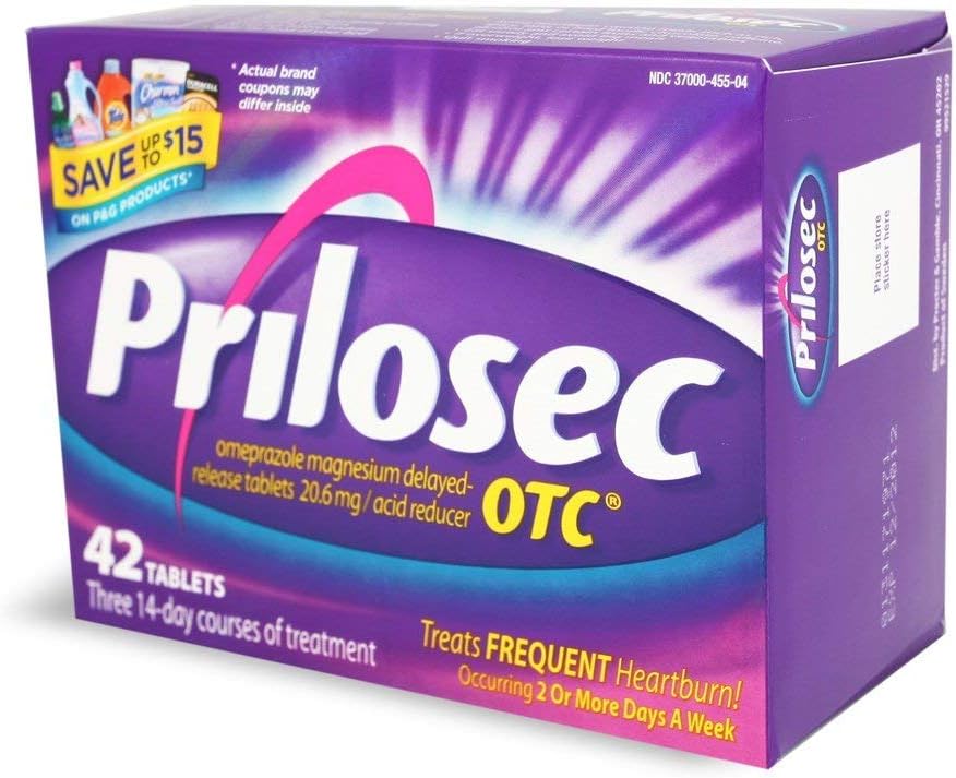Prilosec 20,6 mg OTC, 42 comprimate (pachet de 3)
