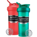 BlenderBottle Classic V2 Shaker Sticla Perfect pentru Shake-uri de proteine și Pre Workout, 28-Ounce (2 ambalaj), roșu, verde