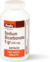 Rugby Bicarbonat de sodiu 325 mg Antiacid comprimate - Relief pentru arsuri în capul pieptului, stomac acru & indigestie, 1000 Count (1- Pachet)