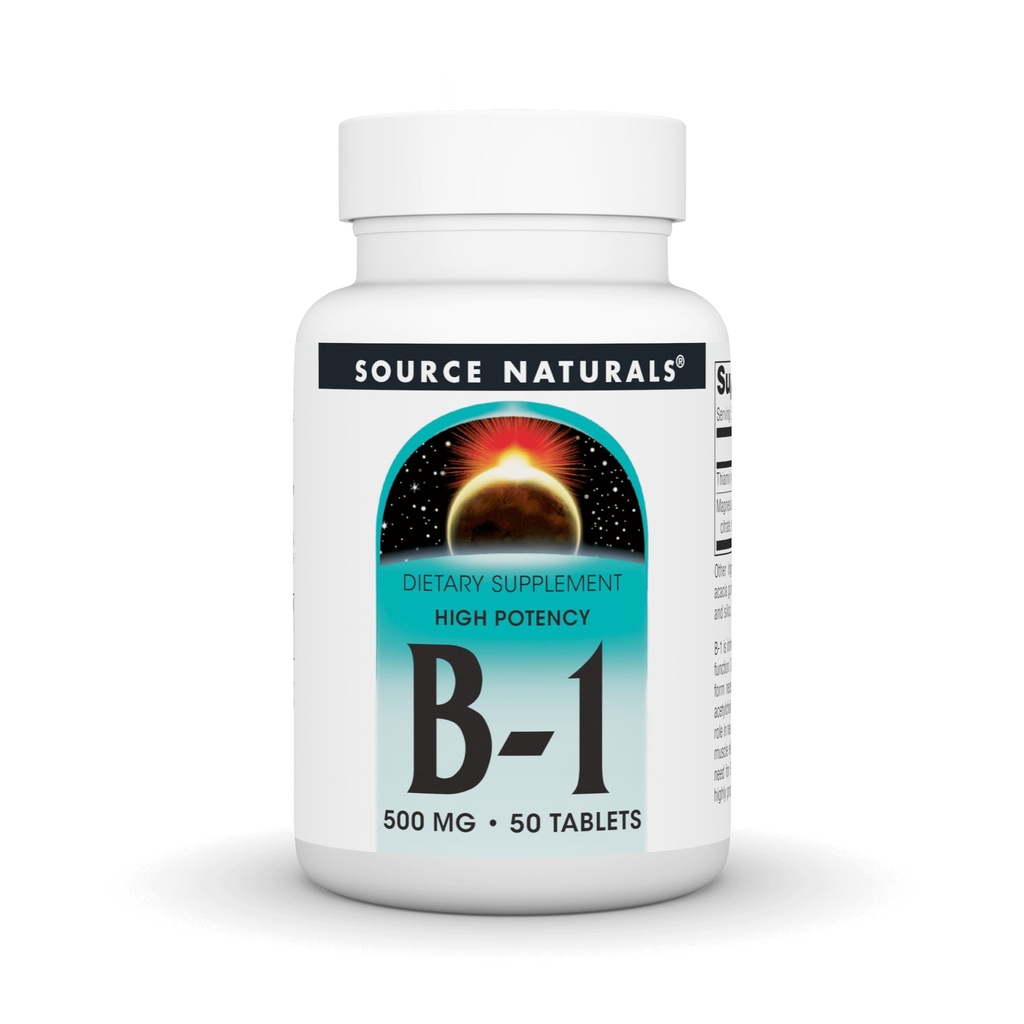 Sursa Naturals Vitamina B-1 Tiamin 500mg - potenta mare, 500mg - 50 comprimate