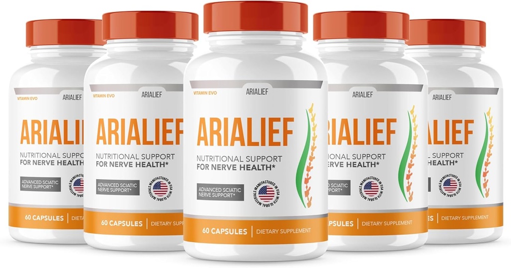 (5 AMBALAJ) Arialief Sciatica Nervi suport, Arialeaf Advanced Nerve Health, Arialeaf Prime Palm Sciatica, Aria Leaf Primepalm Aria Lief, Nervi Ajutor Suplimentul Sciatic Soothing (300 capsule)