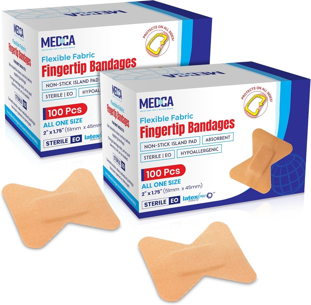 Bandaje adezive din ţesătură Flex - Bandaje de degete-tip pentru îngrijirea degetelor şi protejarea rănilor de infecţie - (200 Conte)