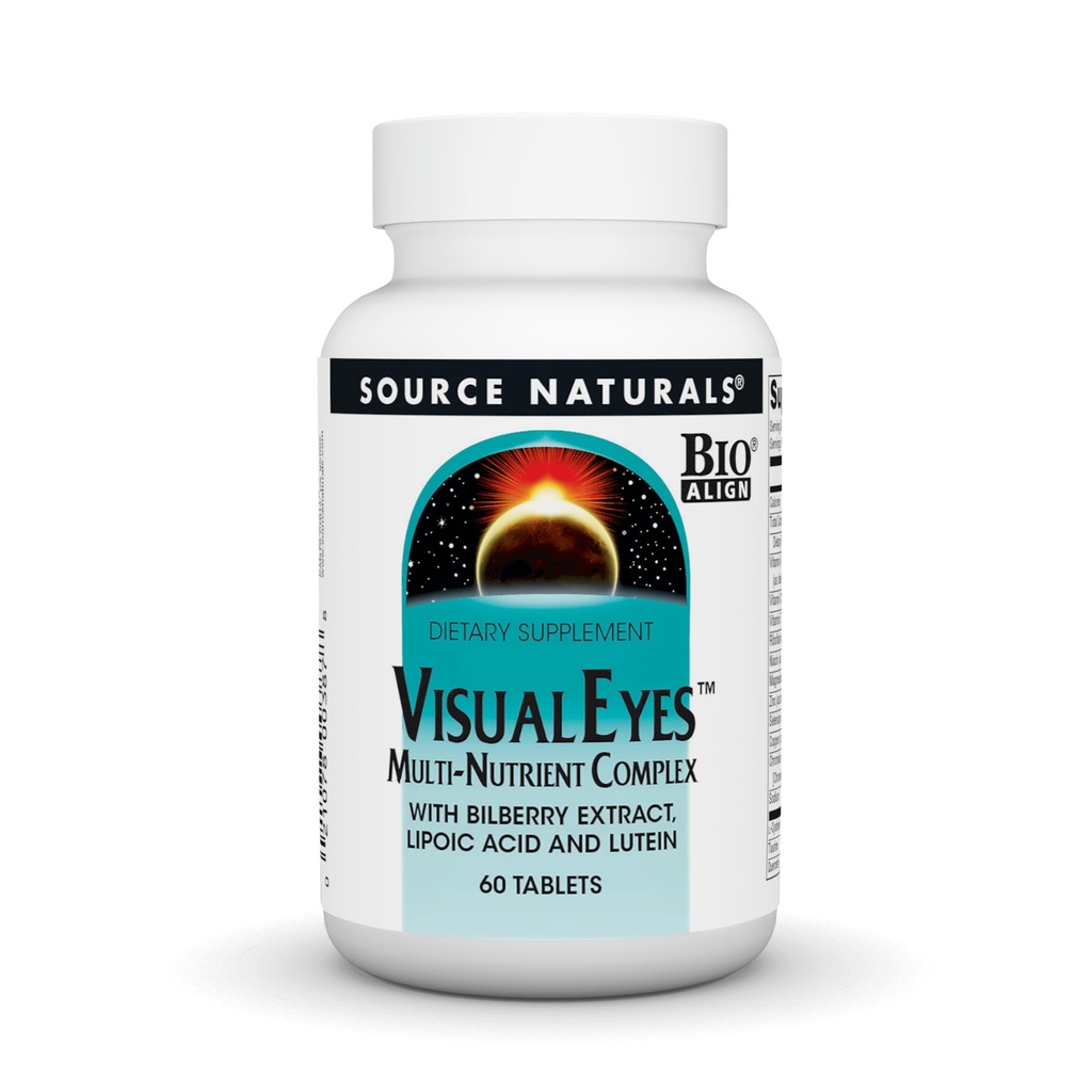 Sursa Naturals Visual Eyes Supliment alimentar - Multi-Nutrient Complex cu extract de afine, Acid lipoic și lutein - 60 comprimate