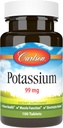 Carlson - Potasiu, 99 mg, promovează sănătatea nervoasă și funcția musculară, 100 comprimate