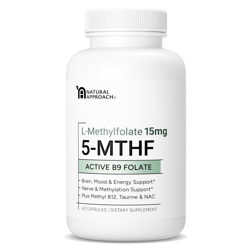L-Metilfolat 15mg plus metil B12, D3, taurină & NAC 
