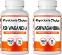 Medicului CHOICE Ashwagandha 1950mg Organic Ashwagandha Root Powder cu extract de piper negru, suport de stres, Mood Supplement, 90 Veggie capsule Ashwagandha - 2 PCK