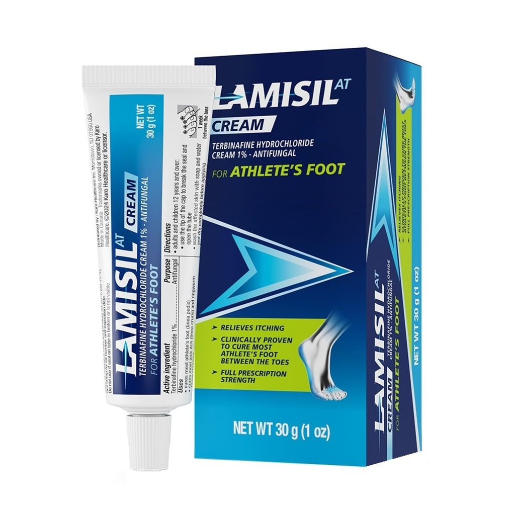 Lamisil 1 Săptămâna Atlet Tratamentul Picior, Crema Antifungică cu Terbinafine clorhidrat 1%, Simptom rapid Relief & Prevents Recurgere, 1 oz (30 g)