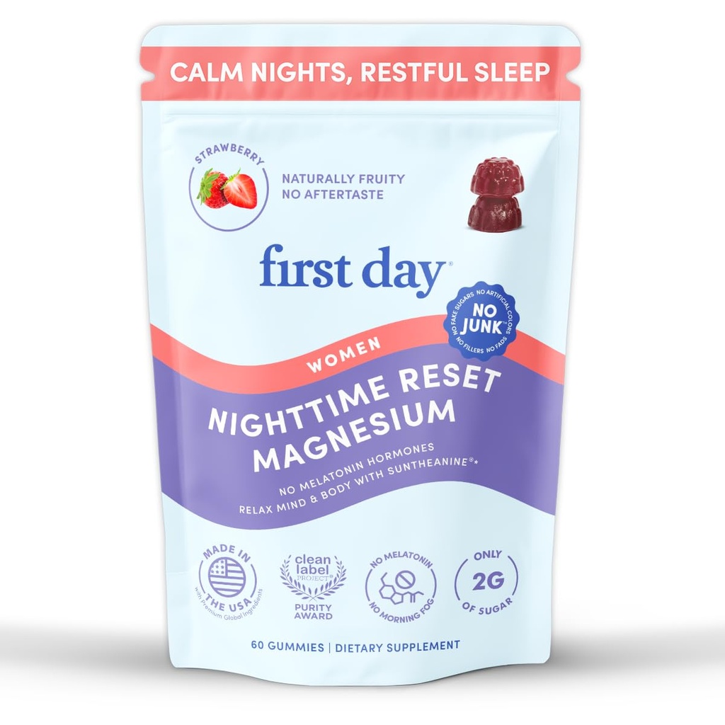 Prima zi de femei de noapte Resetare calmant Gume de magneziu 