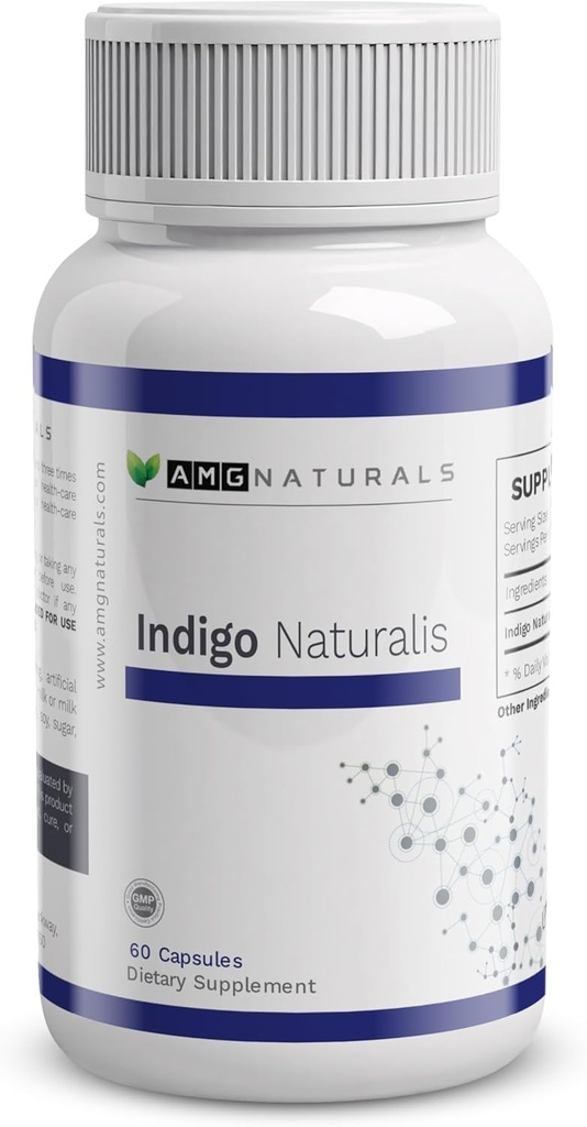 Indigo Naturalis - 60 capsule de Pure Indigo Naturalis fără fir, fără umplutură, fără excipienţi, fără conservanţi - întreg Herb