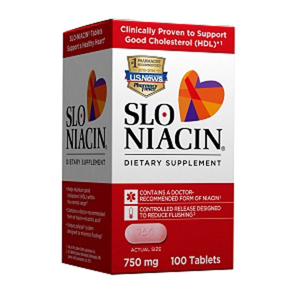Slo-Niacin Polygel Controlled-Release Niacin, 750 mg, 100 comprimate