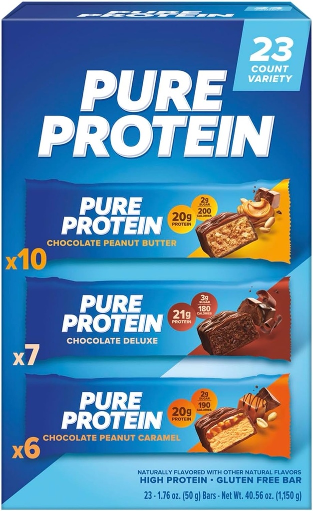 Baruri de proteine pure, Variety Pack, 1,76 oz, 23-ct