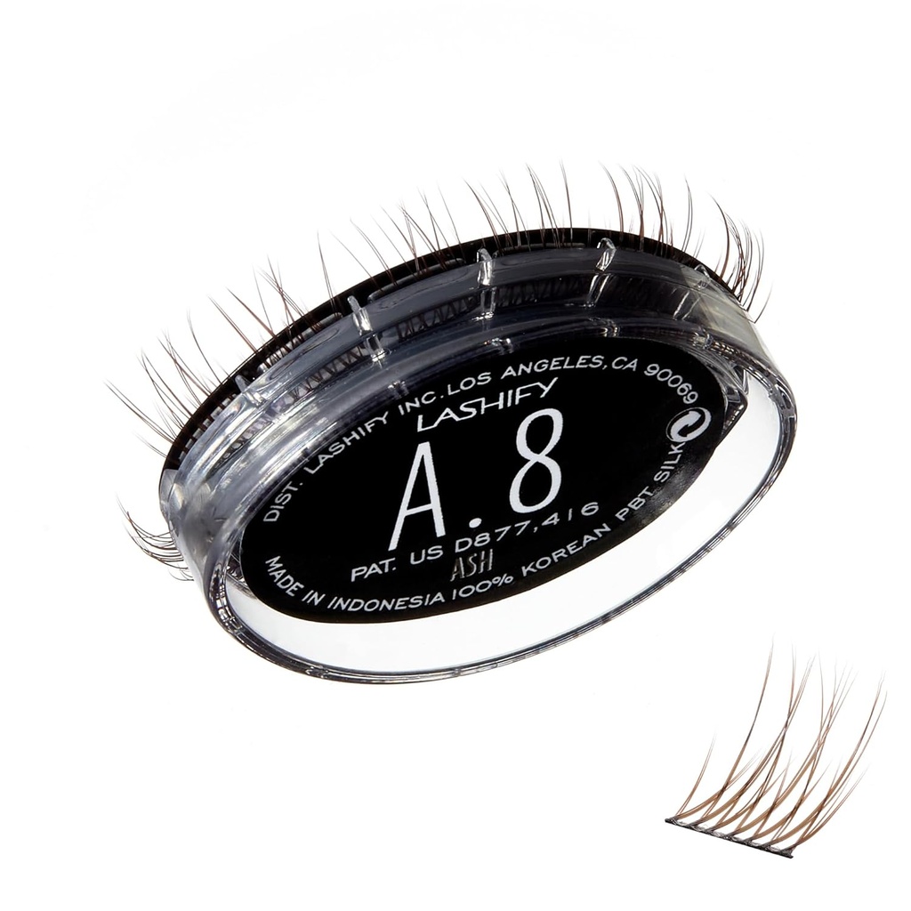 Lashify Amplify 8mm Gossamer Extensii geană Refill, Ash Color, DIY Lashes false pentru un aspect natural