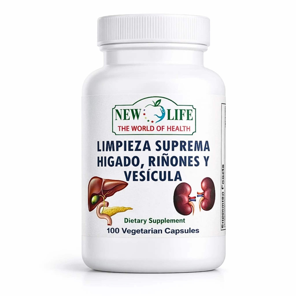 New Life Limpieza Suprema Hígado Riñones y Vesicula, Healthy Liver, Dandelion Root, Milk Thistle Extract, 100 capsule