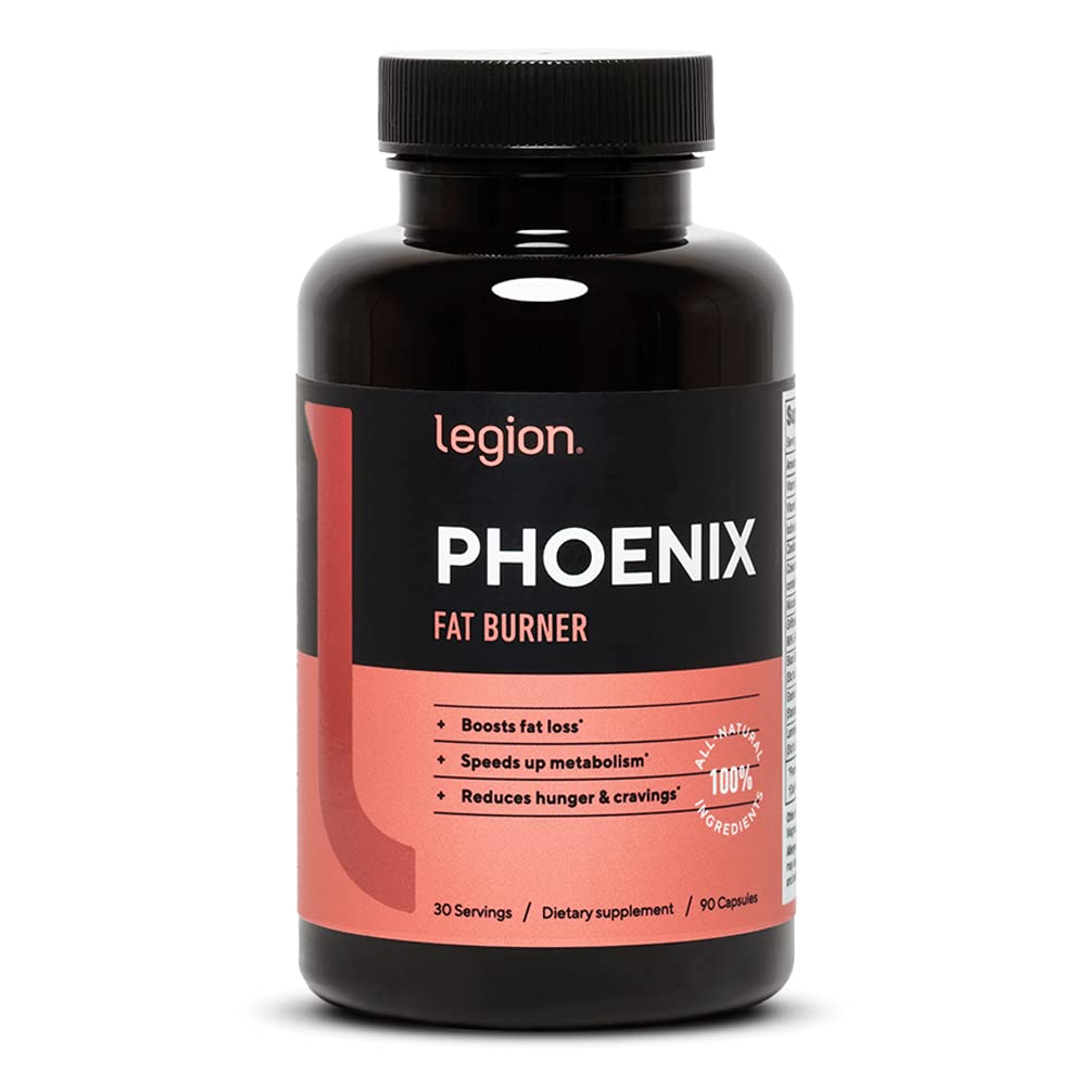 LEGION Phoenix Arzători termogenici de grăsime și pastile de pierdere în greutate - 30 Servire, 90 capsule (Cafeina)