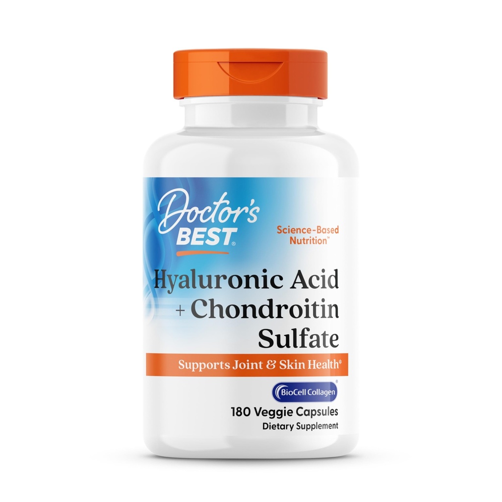 Cel mai bun acid hialuronic al doctorului cu Chondroitin sulfate, care se compune din BioCell Colagen, Non-GMO, Gluten Free, Soy Free, Joint Support, 180 Count (Pachet de 1)
