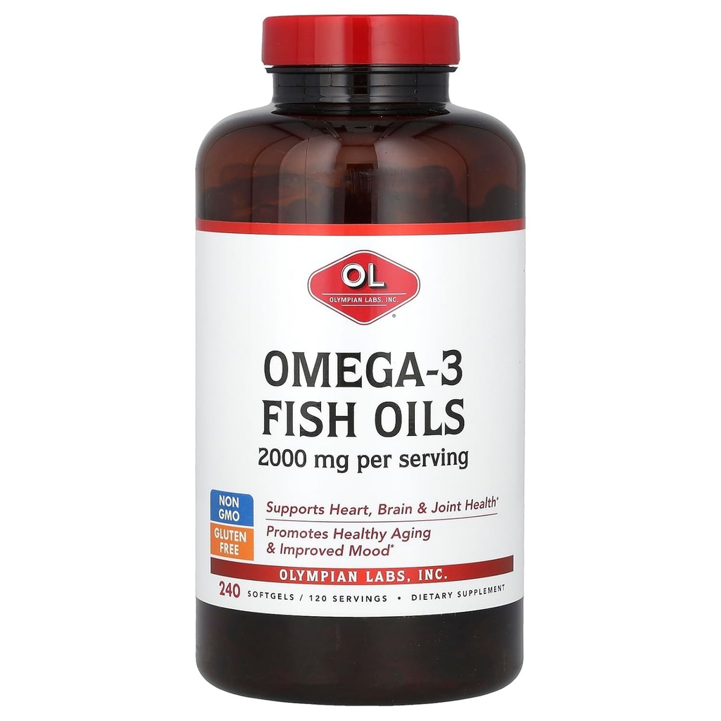 Olympian Labs Omega-3 Ulei de pește, 2000 mg, 240 Softgels (1.000 mg per Softgel)