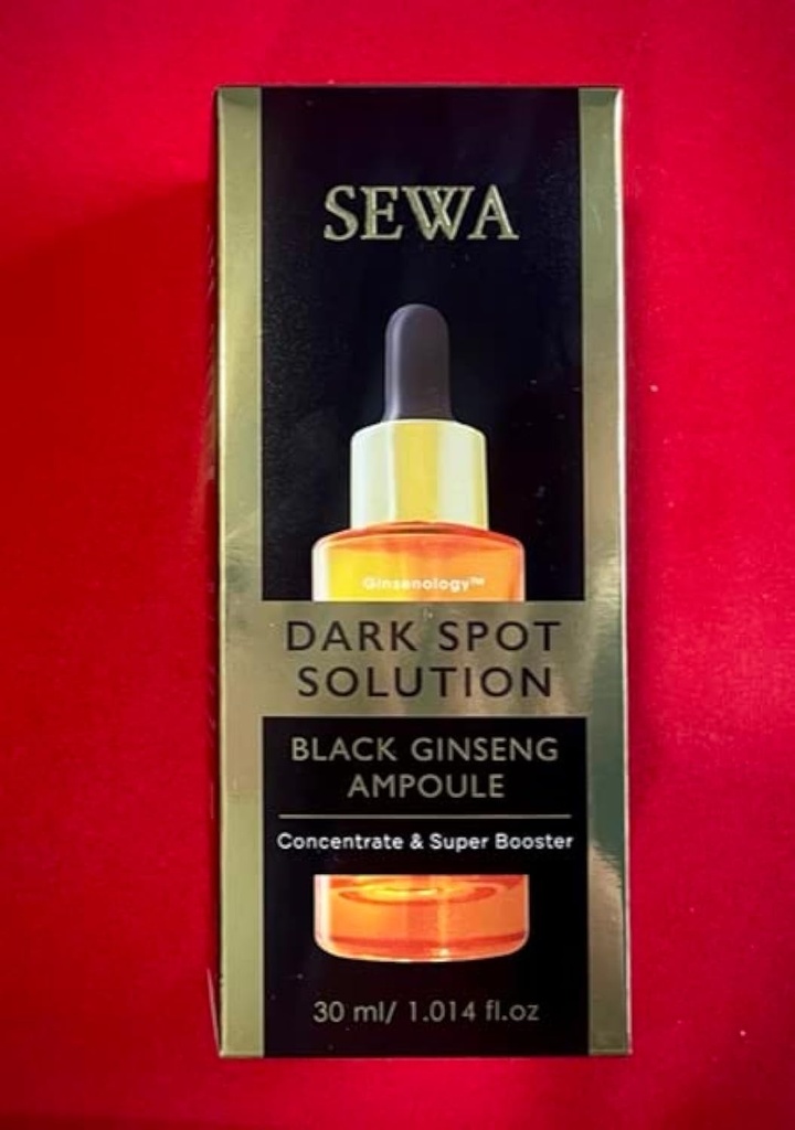 Sewa Dark Spot Solution Black Ginseng Ampoule Concentrat & Super Booster 30ml. Tratament Malasma, 1.01 Fl Oz (Pachet de 1), Pachet de 1