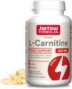 Jarrow Formulas L-Carnitine 500 mg - 100 Veggie Licaps - Cofactor important pentru producția de energie (ATP) din grăsimi - Vegan - Până la 100 Servings
