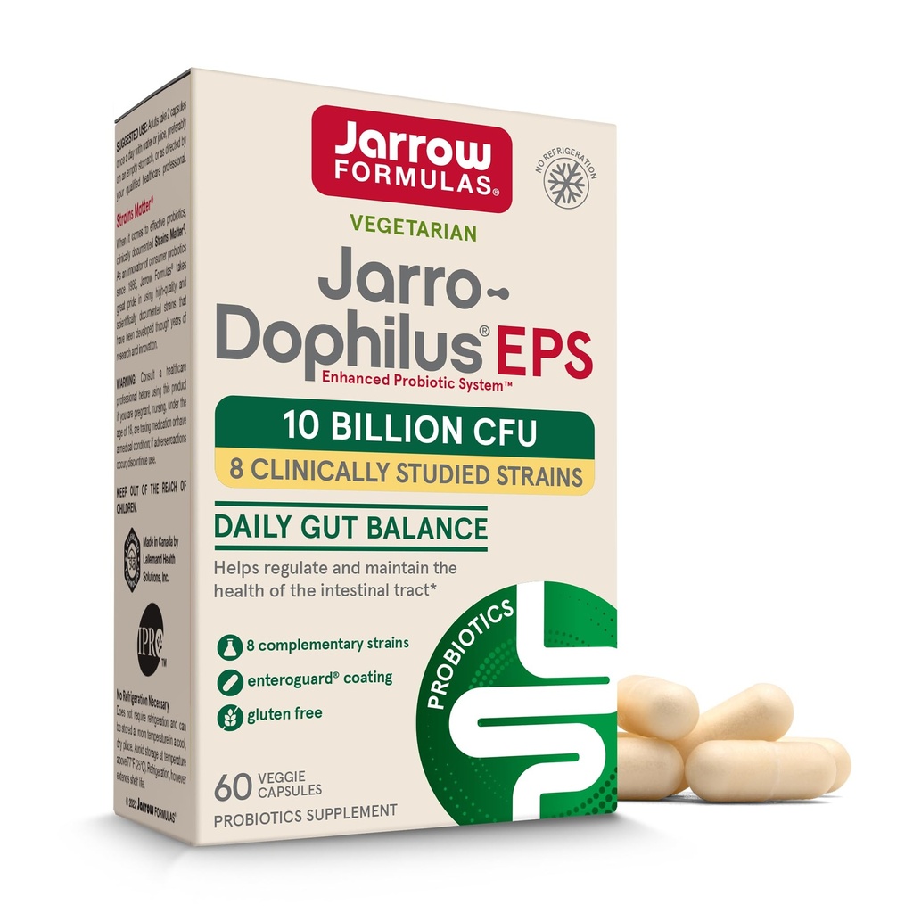 Jarrow Formulas Jarro Dophilus Probiotices 10 Miliarde CFU - Supliment Probiotic Capsule pentru Digestive Health & Gut Health pentru Femei si Barbati, 60 Capsule Veggie, Până la 30 zile, Perioada de valabilitate Stabil