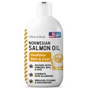 Ulei de somon pentru câini - Premium ulei de pește pentru piele și haine de sănătate - Omega 3 Supliment - Suporturi Itchy Skin - 8 oz lichid - Norvegian Dog Salmon Oil - Supliment de câine esențial
