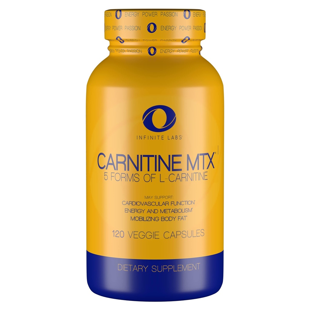 Infinite Labs L Carnitine 1000mg MTX - Amino Acid Blend of Carnitine Fumarate, L-Carnitine L-Tratrate, Acetil L-Carnitina, L-Carnitina HCL, L-Carnitine Base 120 Veggie Capsule.