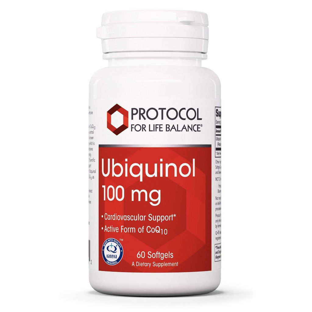 Protocolul pentru Balanţa de Viaţă - Ubichinol 100 mg - Suport cardiovascular cu formă activă de CoQ10, susţine producţia de energie, Heart Health, activitate antioxidantă - 60 Softgels