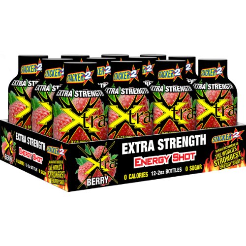 Stacker2 Extra Power Energy Shot Berry Flavor 2oz. 12 Pak