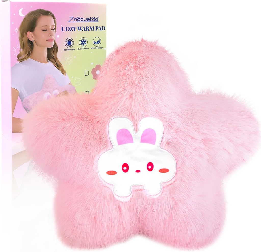 Pad de încălzire Microwavable pentru perioada Cramps Relief durere- Pad de încălzire cu microunde pentru femei cu pachet de căldură umed pentru gât umăr Cute moale cald compresa Pad Plus stele Valentines cadouri pentru fete