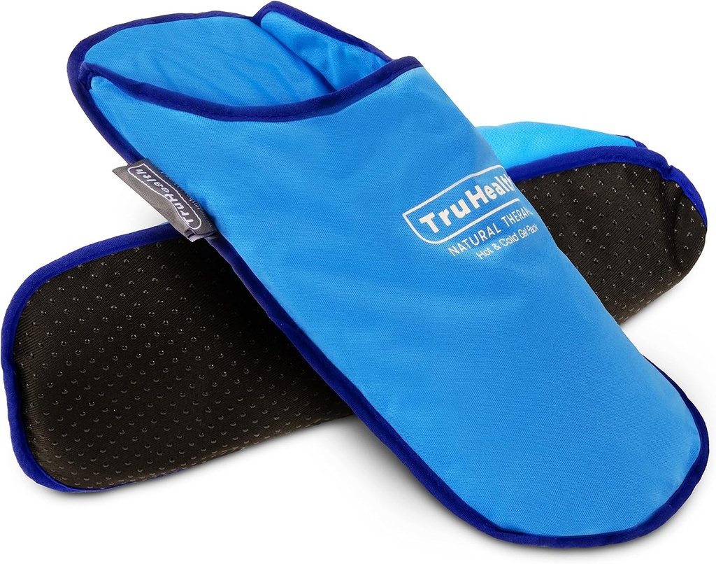 Ice Pack Slippers pentru Neuropatie Relief - 1 Pereche, Blue Vinyl Gel - Ice Pack Wraps & Cold Slippers pentru Umflare Feet Relief - Terapie fierbinte & rece pentru Fascitis plantară și senzație de arsură