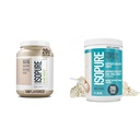 Bundle of Isopure Nearomated Organic Vegan Pea Proteine pulbere, lactate Gratuit cu aminoacizi, 20 Serviri + Isopure Colagen Peptides pulbere, 14 Serviri, Nearomate, cu vitamina C, cu Biotina