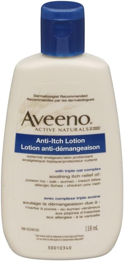 Aveeno Anti-Itch Lotion concentrat cu Calamine și ovăz, Protector de piele pentru acțiune rapidă Mâncărime ajutor de la otravă Ivy, insecte Bites, Chick Pox, și Itches alergice, 4 fl. oz