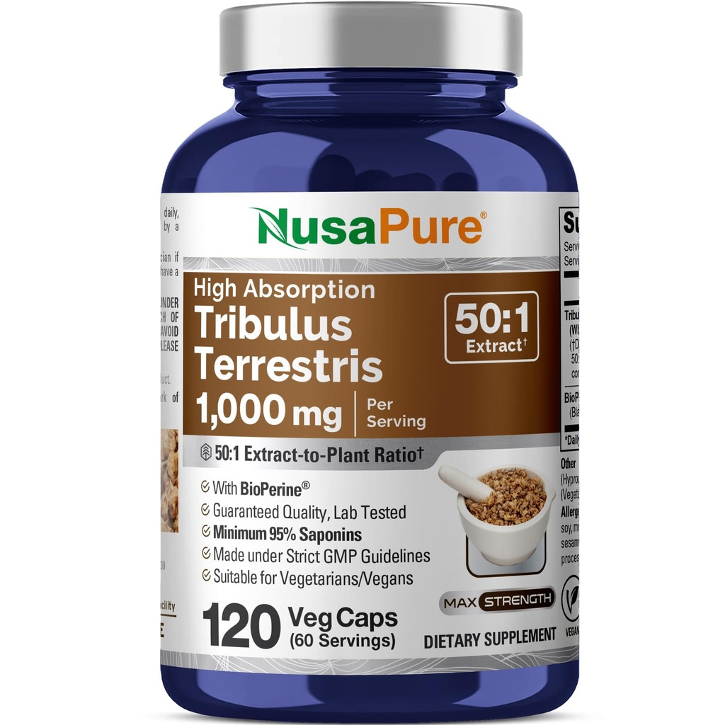 NusaPure Tribulus Terrestris 50:1 Extract, 1000 mg echivalent cu 50.000 mg