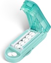 DUBSTAR Pill Cutter Splitter pentru pastile mici și mici, Cutter mai multe pastile pentru pastile mici sau mari, Splitter de pastile reglabile cu dispozitiv de centrare și Garda de Blade pentru tablete multiple (Cyan)