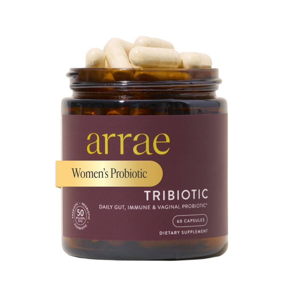 Arrae Tribiotic, Probiotice pentru femei, Suport pentru echilibrul pH-ului vaginal, Curaj, Imun și Sănătate Feminină, Prebiotice, Probiotice, Postbiotice, 60 Conte