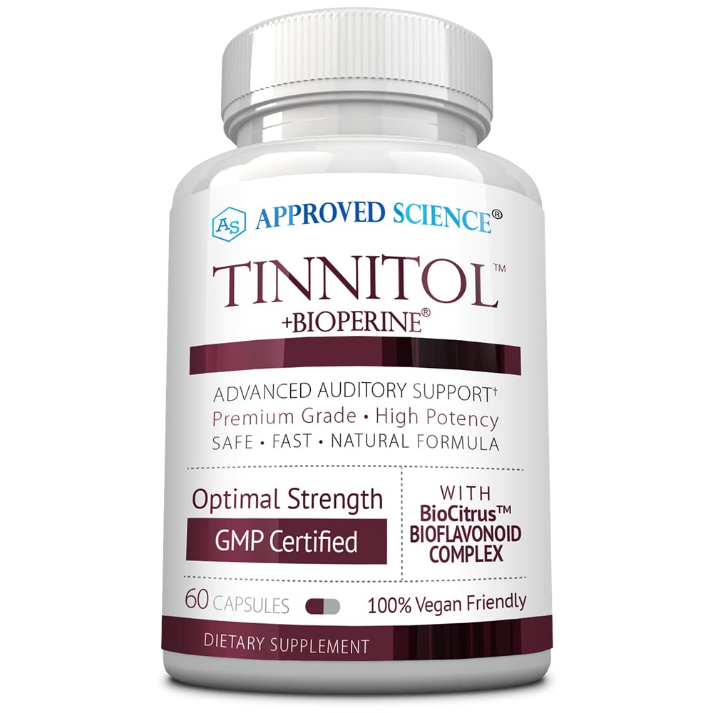 Știință aprobată Tinnitol - Tinitus Supplement de sprijin - Ușor de apel în urechi - Boost Inner Ear Health - 60 capsule - Made in the USA