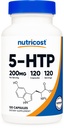 Nutricost 5-HTP 200mg, 120 Capsule vegetariene (5-Hidroxitriptofan) - Fără GMO & Gluten