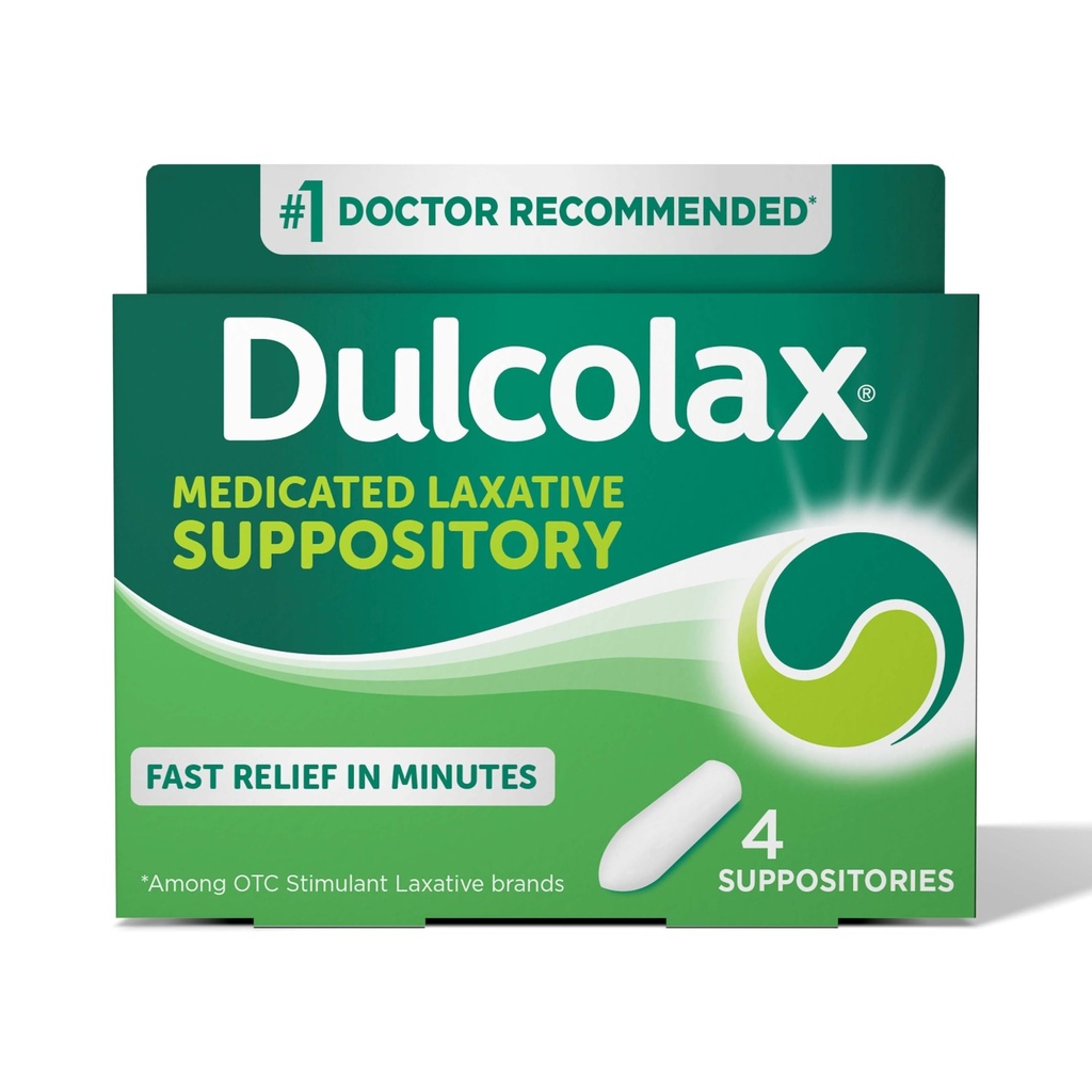 Dulcolax Stimulant Laxative Medicamente medicamentate, Predictable & Eficient Constipation Relief, Bisacodyl 10 mg, 4 Count